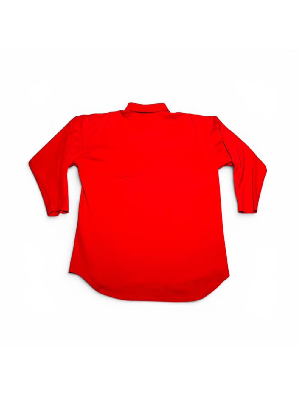 Vintage 90s Calvin Klein Red Long Sleeve Polo Shirt Size L - Picture 2 of 3